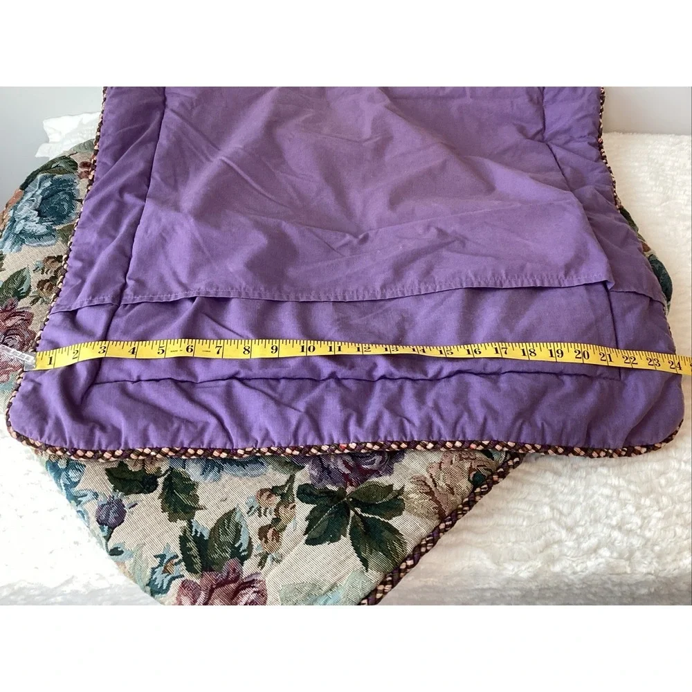 PB Brighton Tapestry King Shams (2) &‎ (2) Window Toppers Floral Purple Rose